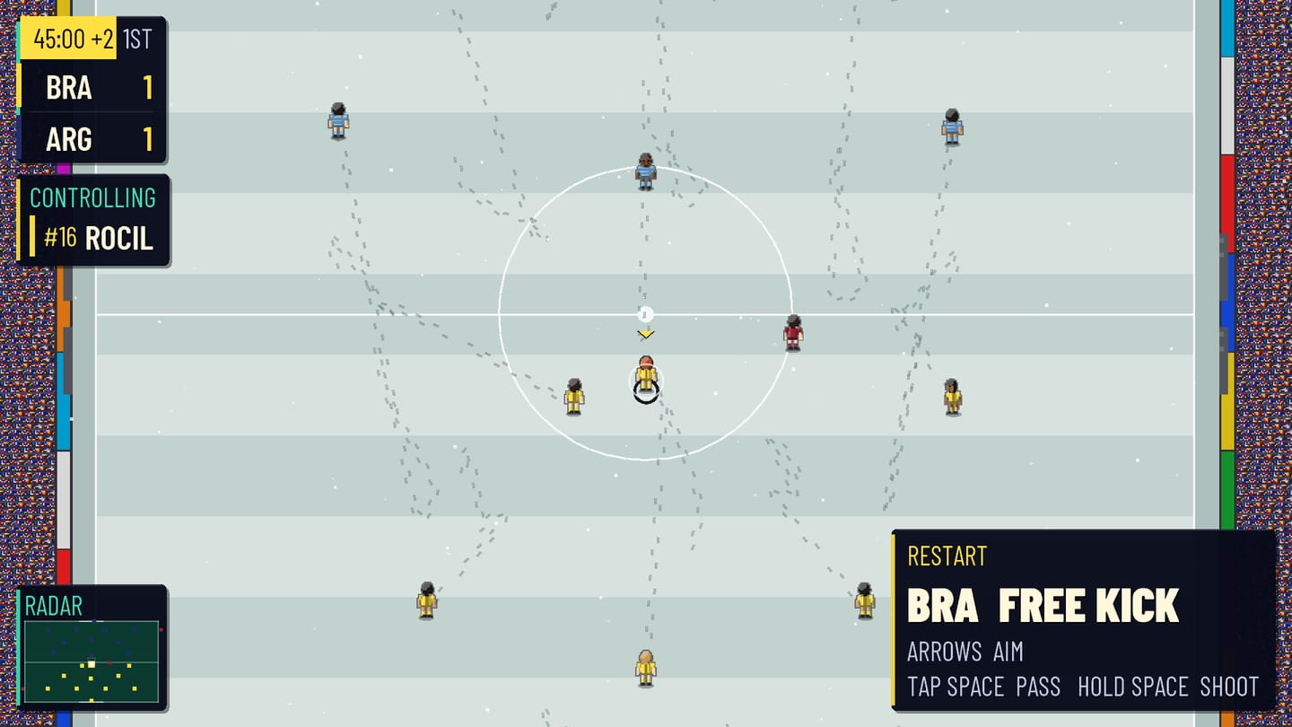Partit sobre un camp nevat, amb les petjades dels jugadors marcades a la neu.